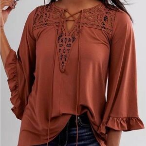 Day Trip Lace Crochet Blouse